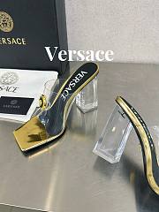 Versace Medusa Transparent Gold Leather Sandals - 6