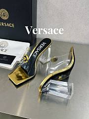 Versace Medusa Transparent Gold Leather Sandals - 5