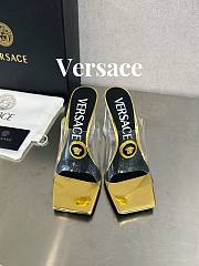 Versace Medusa Transparent Gold Leather Sandals - 3