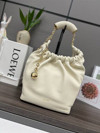 Loewe Squeeze small white leather bag