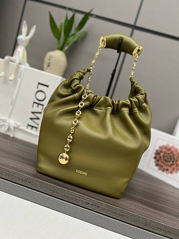 Loewe Squeeze small olive leather bag