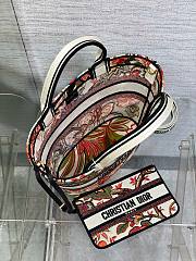 Dior blue red flower embroidery basket bag - 4