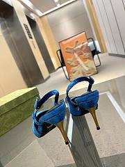 Gucci blue GG velvet heels 10.5mm - 6