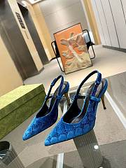 Gucci blue GG velvet heels 10.5mm - 4