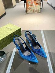 Gucci blue GG velvet heels 10.5mm - 3