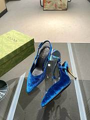 Gucci blue GG velvet heels 10.5mm - 2