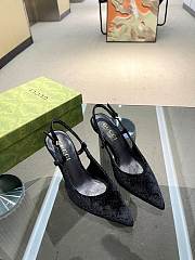 Gucci black GG velvet heels 10.5mm - 5