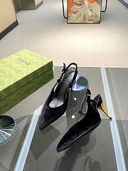 Gucci black GG velvet heels 10.5mm - 2