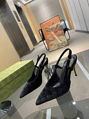 Gucci black GG velvet heels 10.5mm - 3