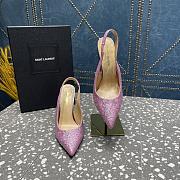 YSL crystal-embellished satin pink slingback heels 10.5mm - 4