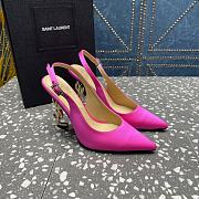 YSL satin pink slingback heels 10.5mm - 2