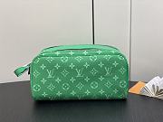 Louis Vuitton Dopp Kit Toiletry green leather pouch  - 4