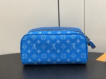 Louis Vuitton Dopp Kit Toiletry blue leather pouch 