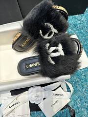 Chanel Black Fur Mules  - 5