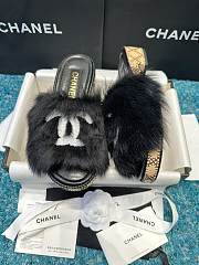 Chanel Black Fur Mules  - 4