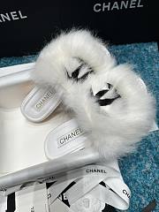 Chanel White Fur Mules - 5