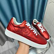 Chanel red patent trainers - 4