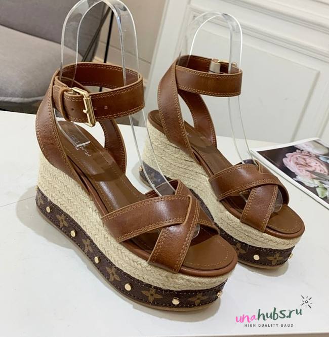 Louis Vuitton brown heeled sandals 12cm - 1