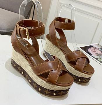 Louis Vuitton brown heeled sandals 12cm