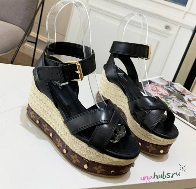 Louis Vuitton black heeled sandals 12cm - 1