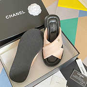 Chanel cream cross logo slippers - 3