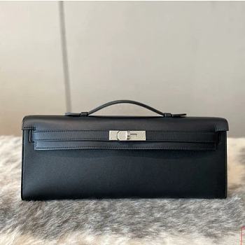 Hermès Kelly Cut Pochette Black Swift Bag ( gold or palladium hardware)