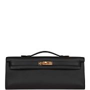 Hermès Kelly Cut Pochette Black Swift Bag ( gold or palladium hardware) - 4