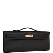 Hermès Kelly Cut Pochette Black Swift Bag ( gold or palladium hardware) - 3