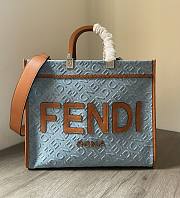 Fendi Sunshine medium logo tote blue bag - 1