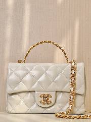 Chanel Top Handle Mini Rectangular White Leather Bag - 4