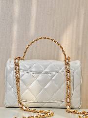 Chanel Top Handle Mini Rectangular White Leather Bag - 5