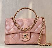 Chanel Top Handle Mini Rectangular Pink Leather Bag - 1