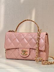 Chanel Top Handle Mini Rectangular Pink Leather Bag - 3