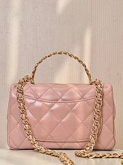 Chanel Top Handle Mini Rectangular Pink Leather Bag - 4