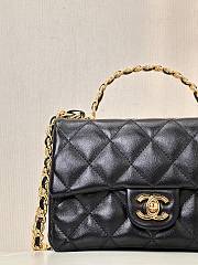 Chanel Top Handle Mini Rectangular Black Leather Bag - 2