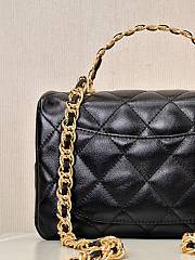 Chanel Top Handle Mini Rectangular Black Leather Bag - 4