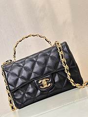 Chanel Top Handle Mini Rectangular Black Leather Bag - 5