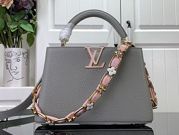 Louis Vuitton Capucines BB Gray Leather M23280 Bag 