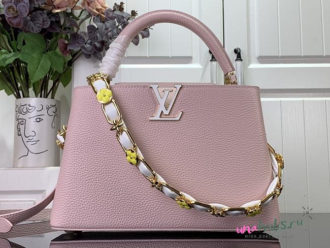 Louis Vuitton Capucines MM Pink Leather M23280 Bag - 1