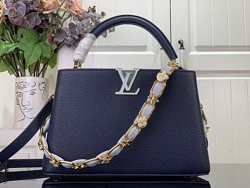 Louis Vuitton Capucines MM Blue Leather M23280 Bag