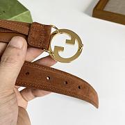 Gucci GG Logo Blondie Brown Leather Belt 3cm - 3
