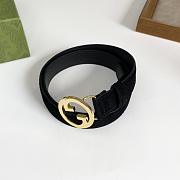 Gucci GG Logo Blondie Black Leather Belt 3cm - 2