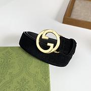 Gucci GG Logo Blondie Black Leather Belt 3cm - 3