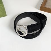 Gucci GG Logo Blondie Black Leather Belt 3cm - 4