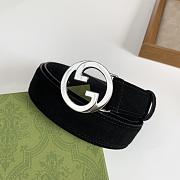 Gucci GG Logo Blondie Black Leather Belt 3cm - 6