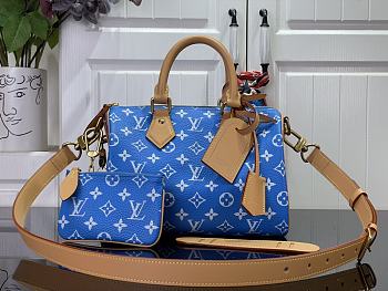 Louis Vuitton speedy P9 blue leather bandouliere 25 bag