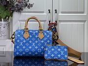 Louis Vuitton speedy P9 blue leather bandouliere 25 bag - 3