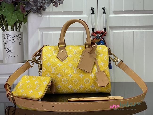 Louis Vuitton speedy P9 yellow leather bandouliere 25 bag - 1