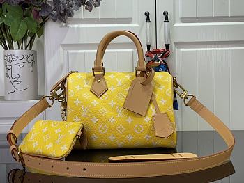 Louis Vuitton speedy P9 yellow leather bandouliere 25 bag