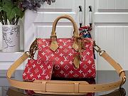 Louis Vuitton speedy P9 red leather bandouliere 25 bag - 1